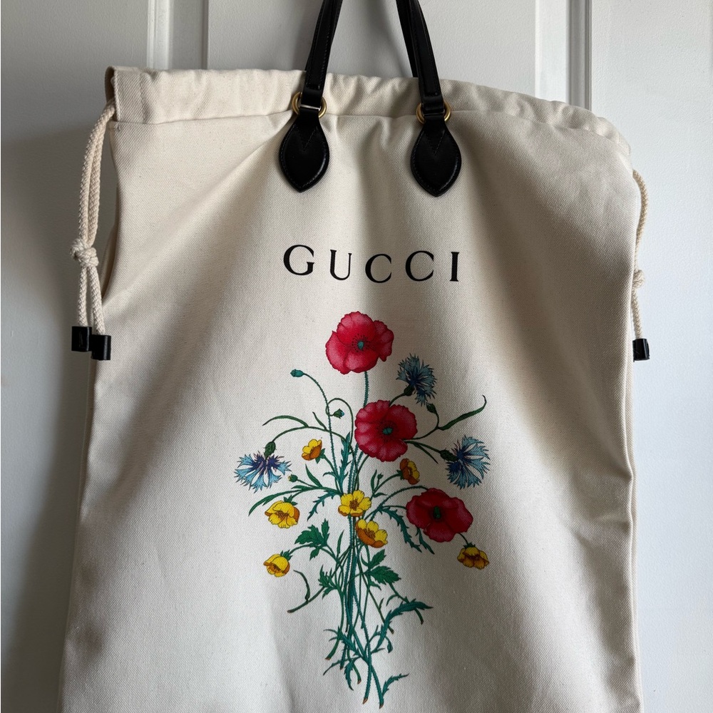 Gucci Cream Floral Tote Bag